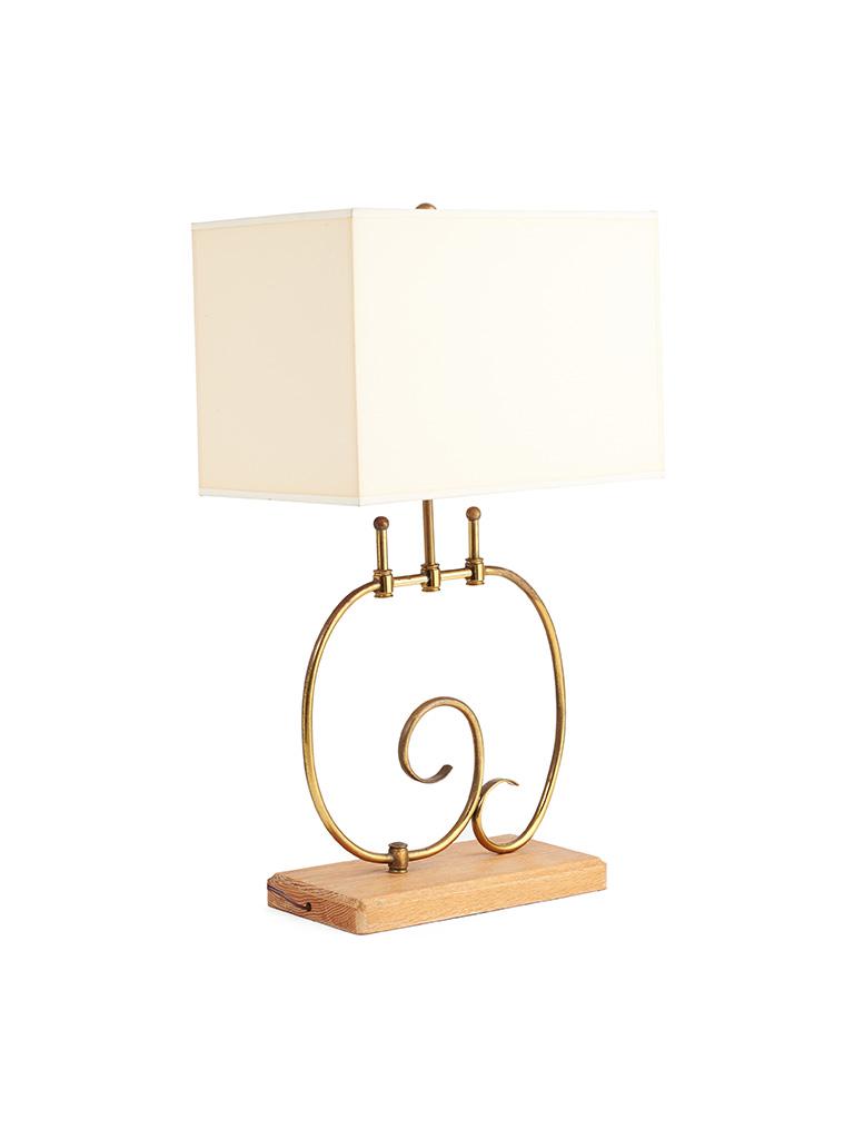 1940s Curvaceous Art Deco Brass Table Lamp