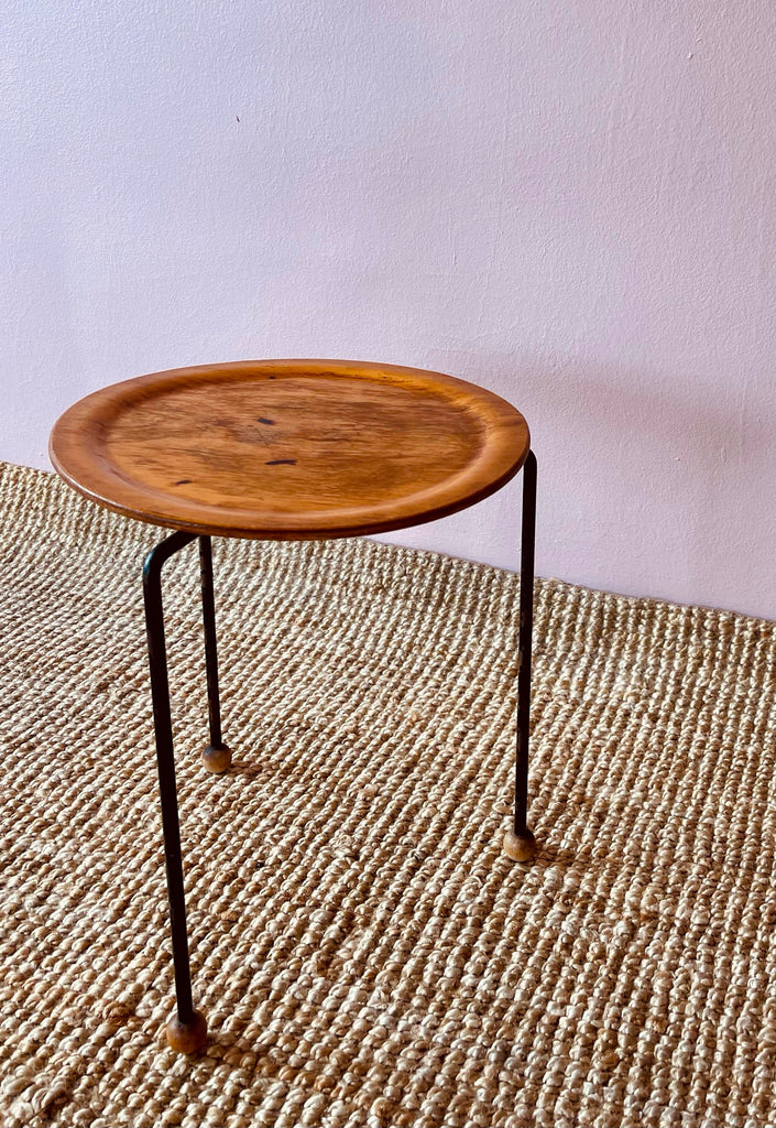 1950's Tony Paul Plywood and Iron Side Table