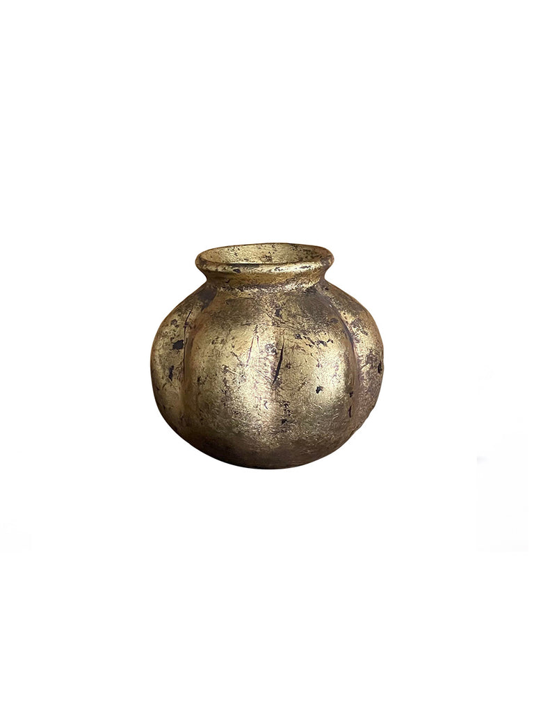Gold-Leafed Mid-Century Lotus Shaped Vase