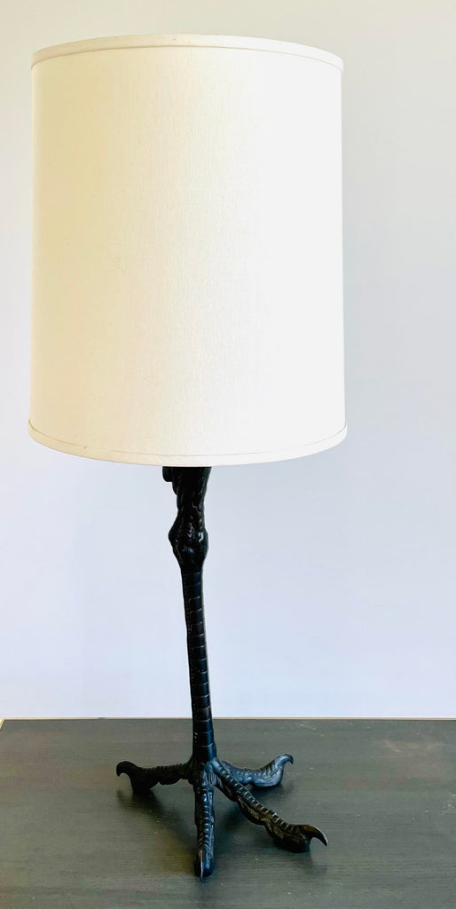 Monumental Cast Bronze Ostrich Leg Lamp In The Style of PE Guerin