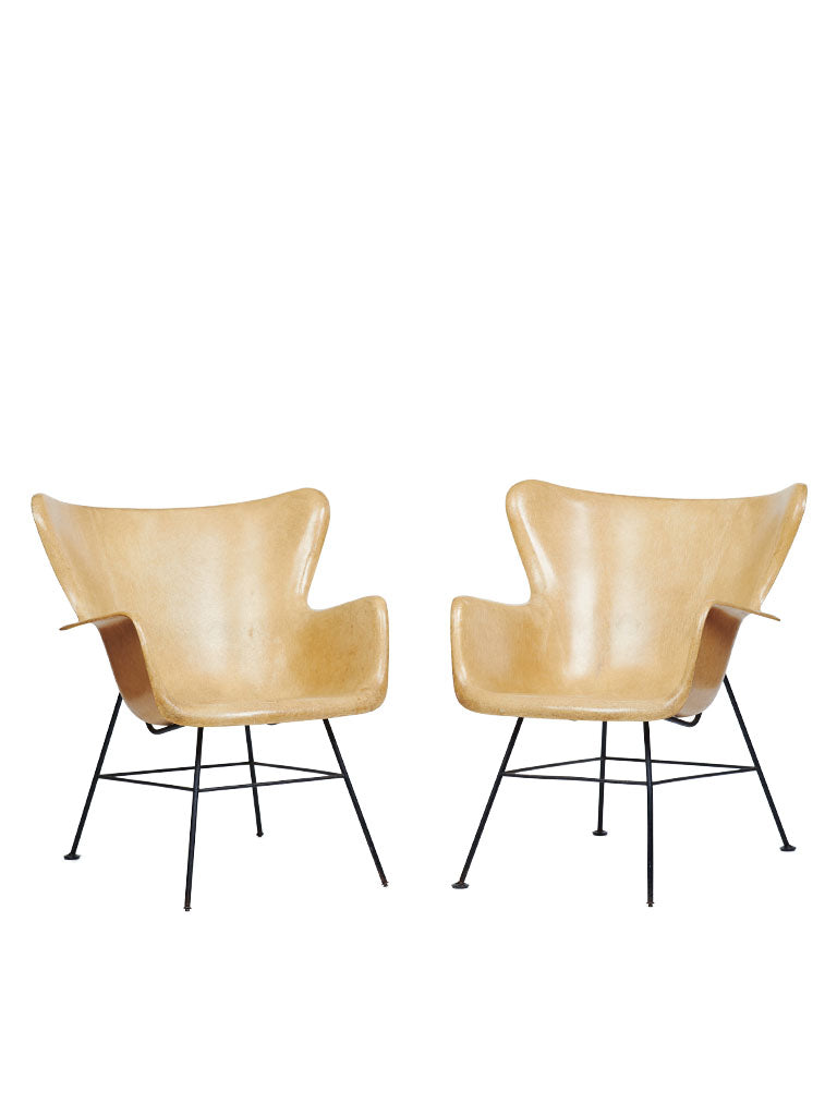 Pair Of Mid-Century Modern Lawrence Peabody Wingback Chairs