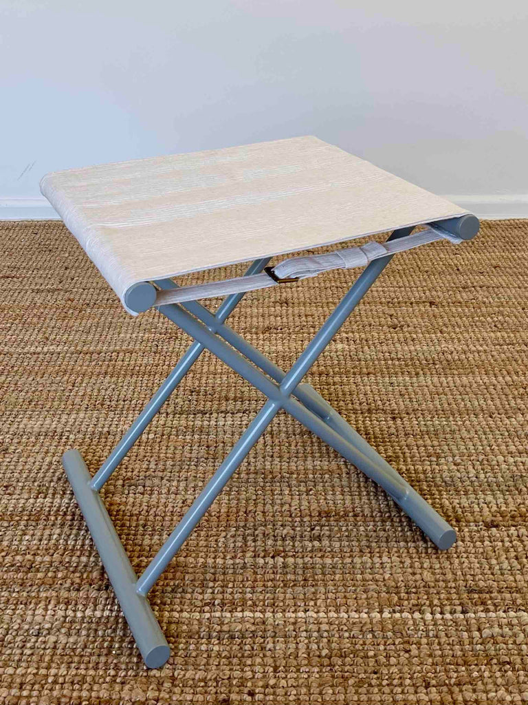 Light Gray & White Outdoor / Indoor X-Based Stools - SOLD