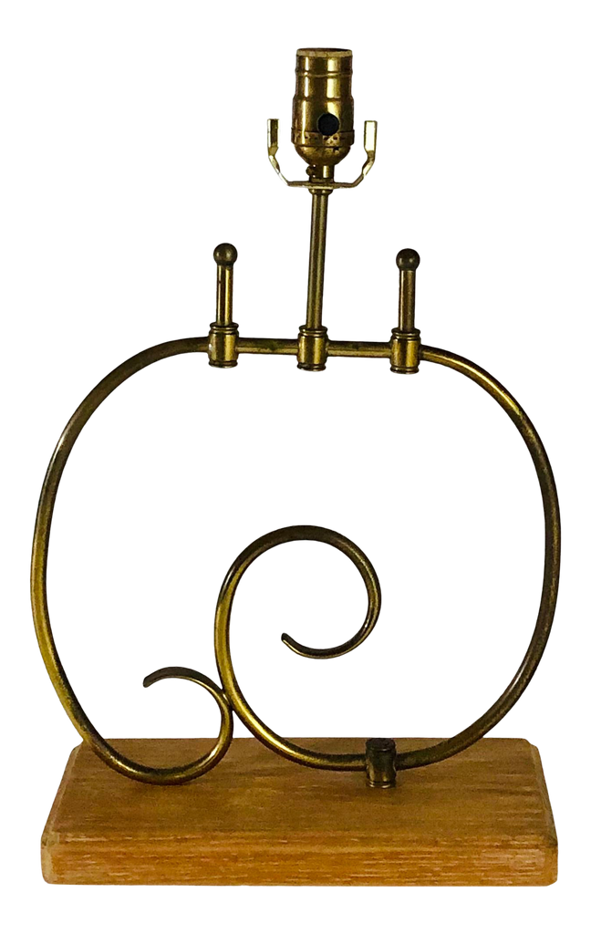 1940s Curvaceous Art Deco Brass Table Lamp