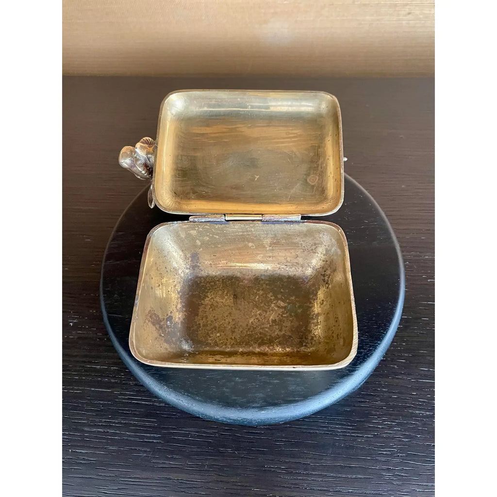 Small Early 20th-Century Anglo-Indian Brass Ram Betel Box