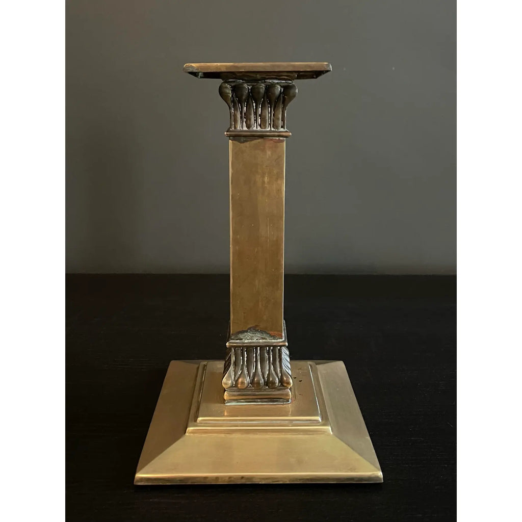 Early 20th Century Neoclassical Revival Brass Candlestick