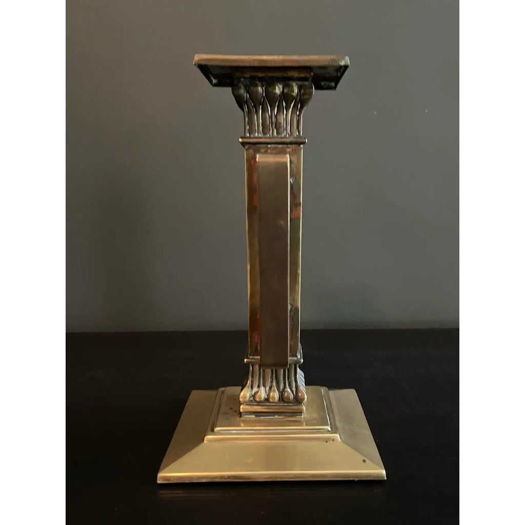 Early 20th Century Neoclassical Revival Brass Candlestick
