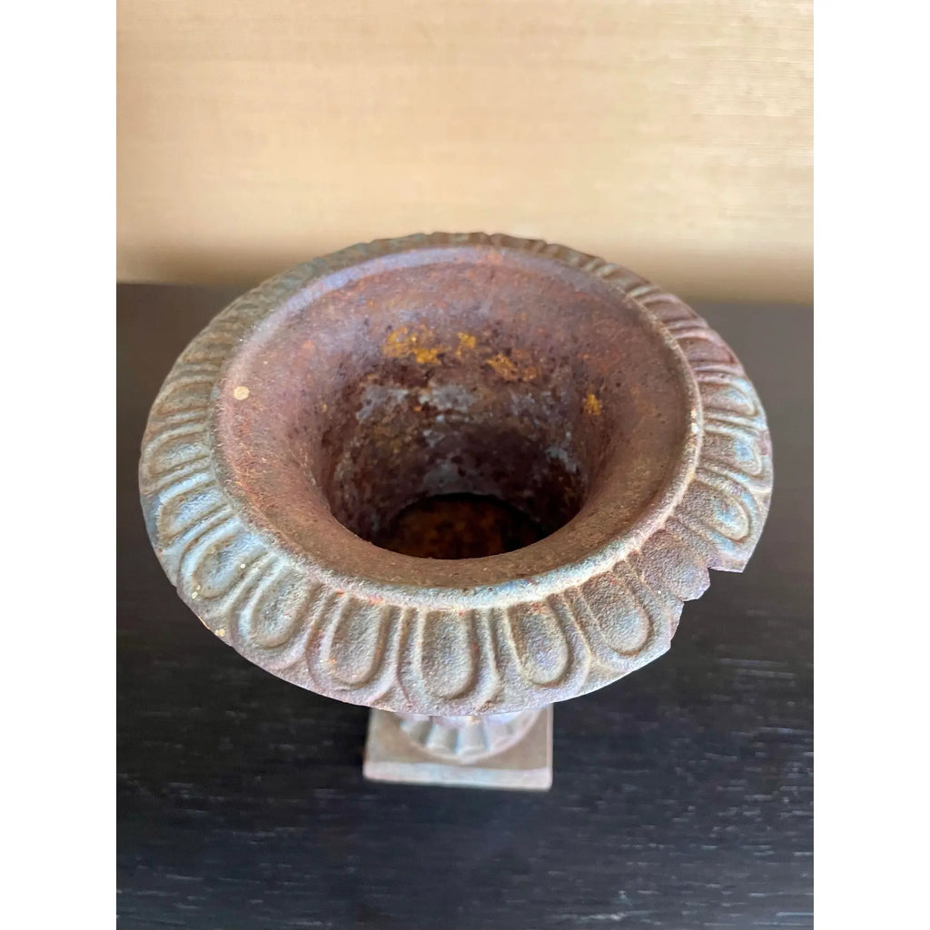 Early 20th Century Cast Iron Urn in Classical Pedestal Form