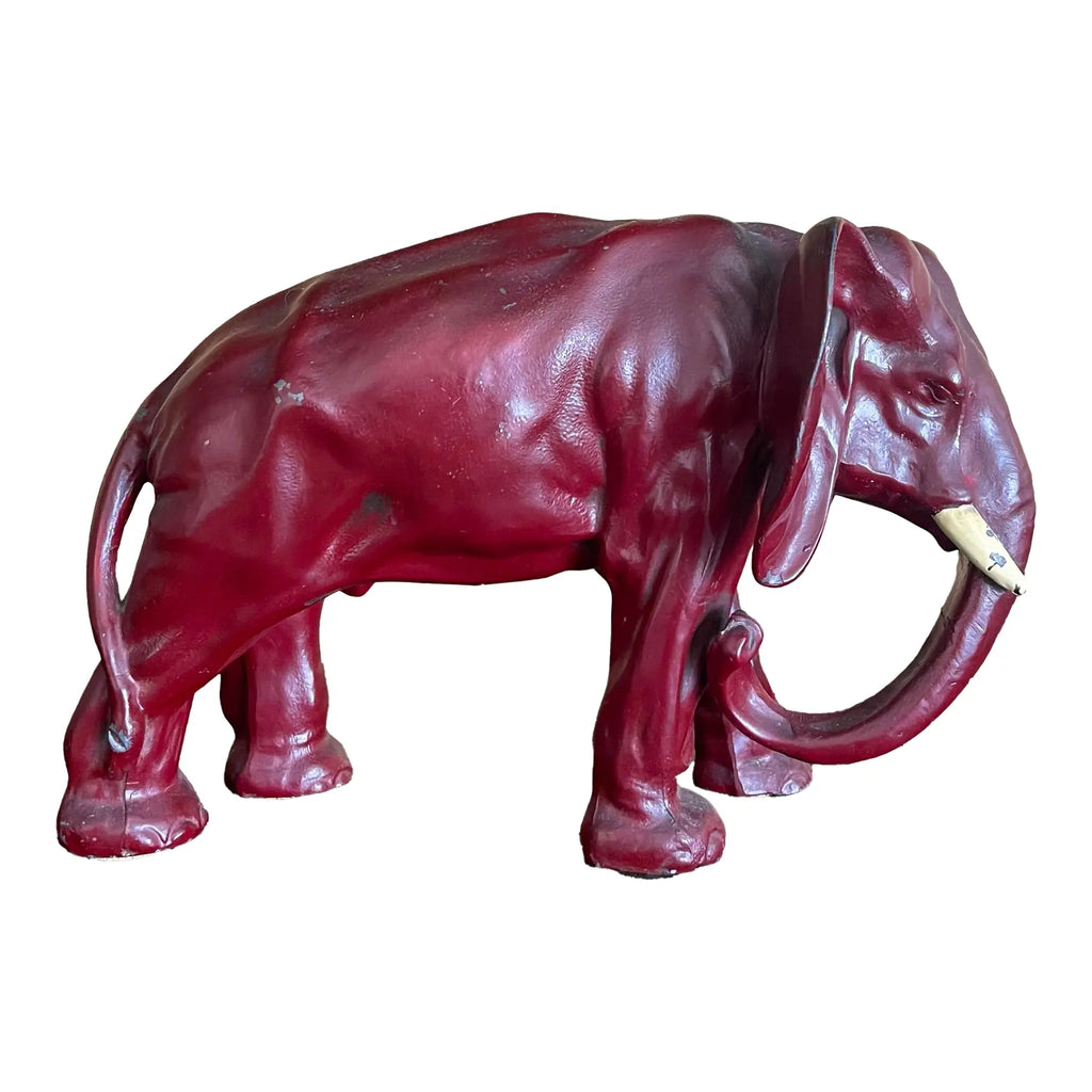 1960's Hollywood Regency Cinnabar Red Elephant