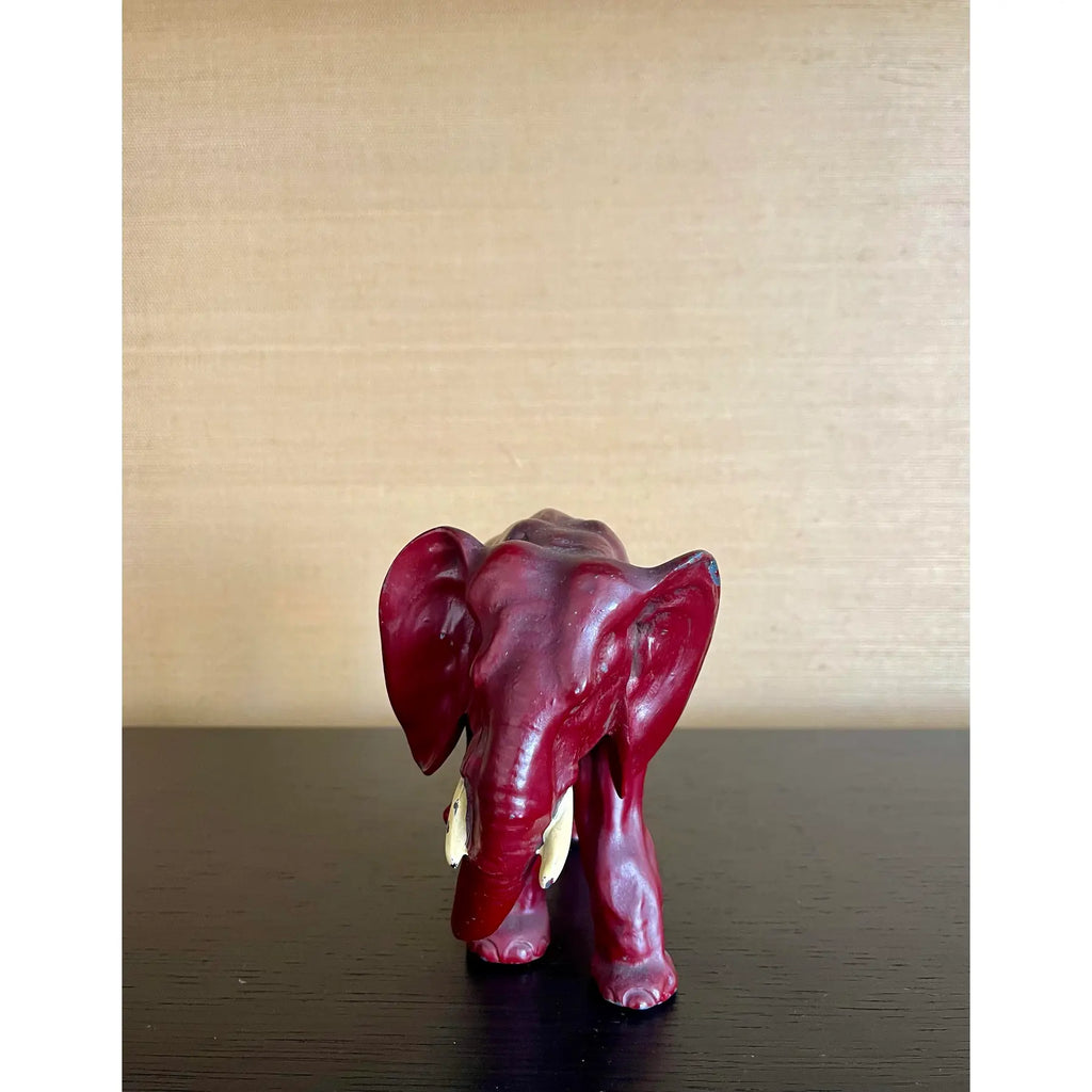 1960's Hollywood Regency Cinnabar Red Elephant