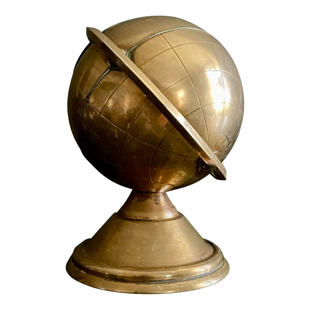 Mid-Century Brass Globe Desk Object