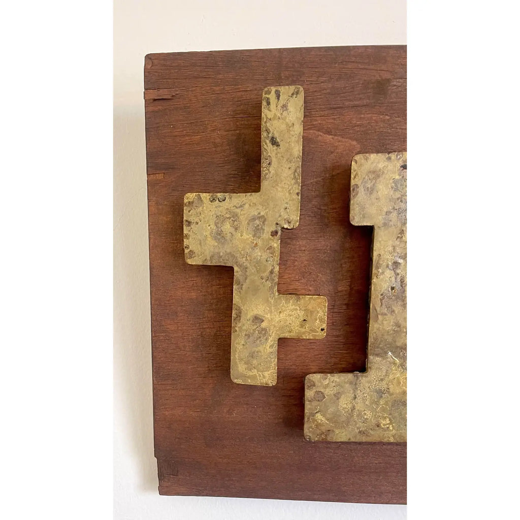 Mid-Century Outsider Art Wood And Steel Wall Sculpture