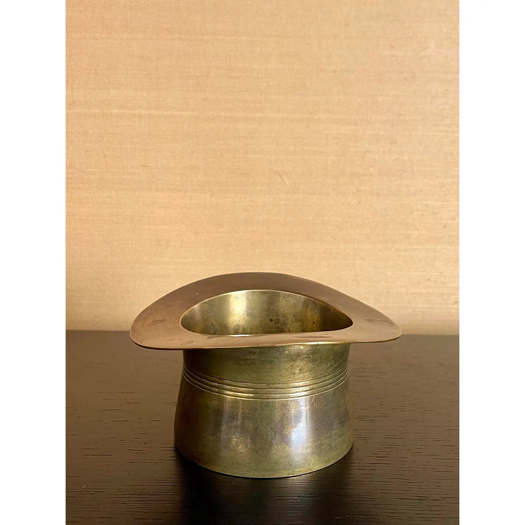 Sculptural Brass Top Hat Wine Champagne Coaster