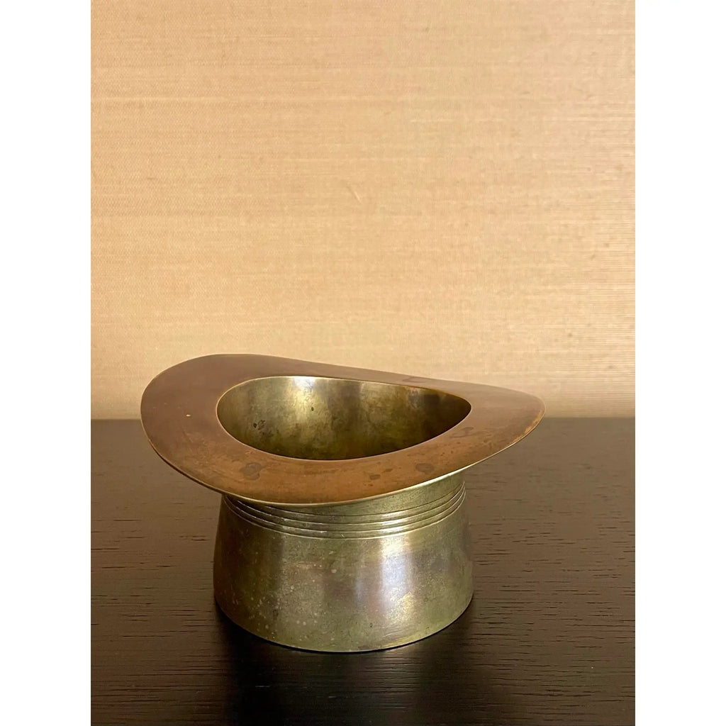 Sculptural Brass Top Hat Wine Champagne Coaster