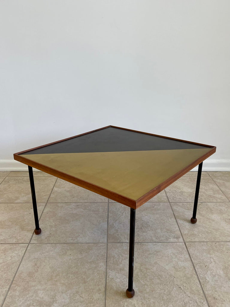 Santa Cruz Table With Brass And Black Top - In Stock
