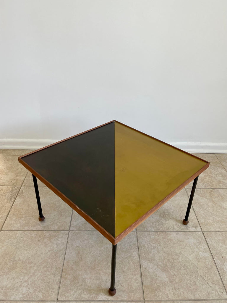 Santa Cruz Table With Brass And Black Top - In Stock