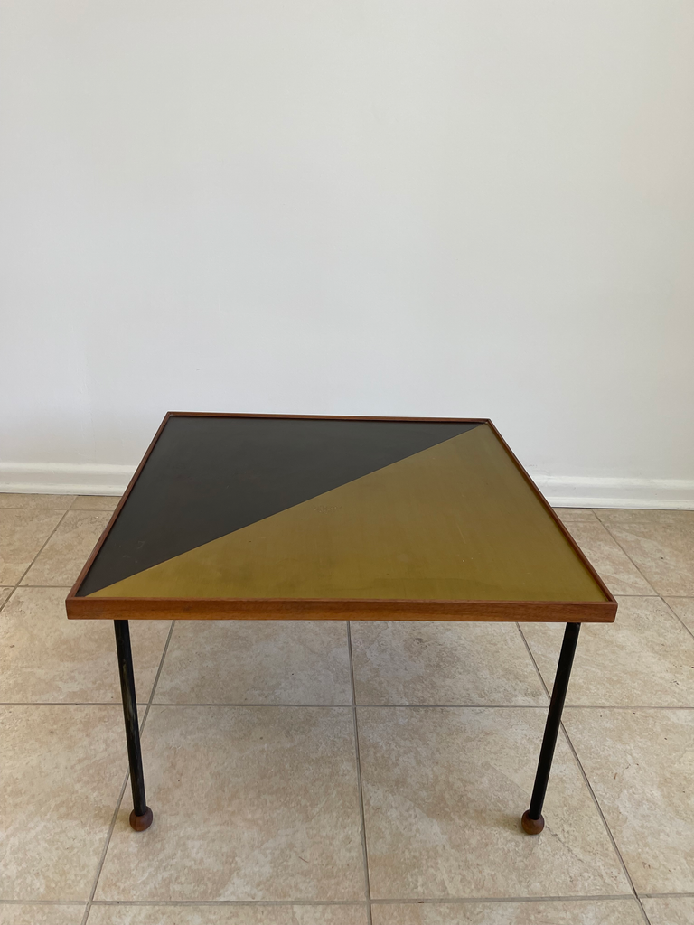 Santa Cruz Table With Brass And Black Top - In Stock