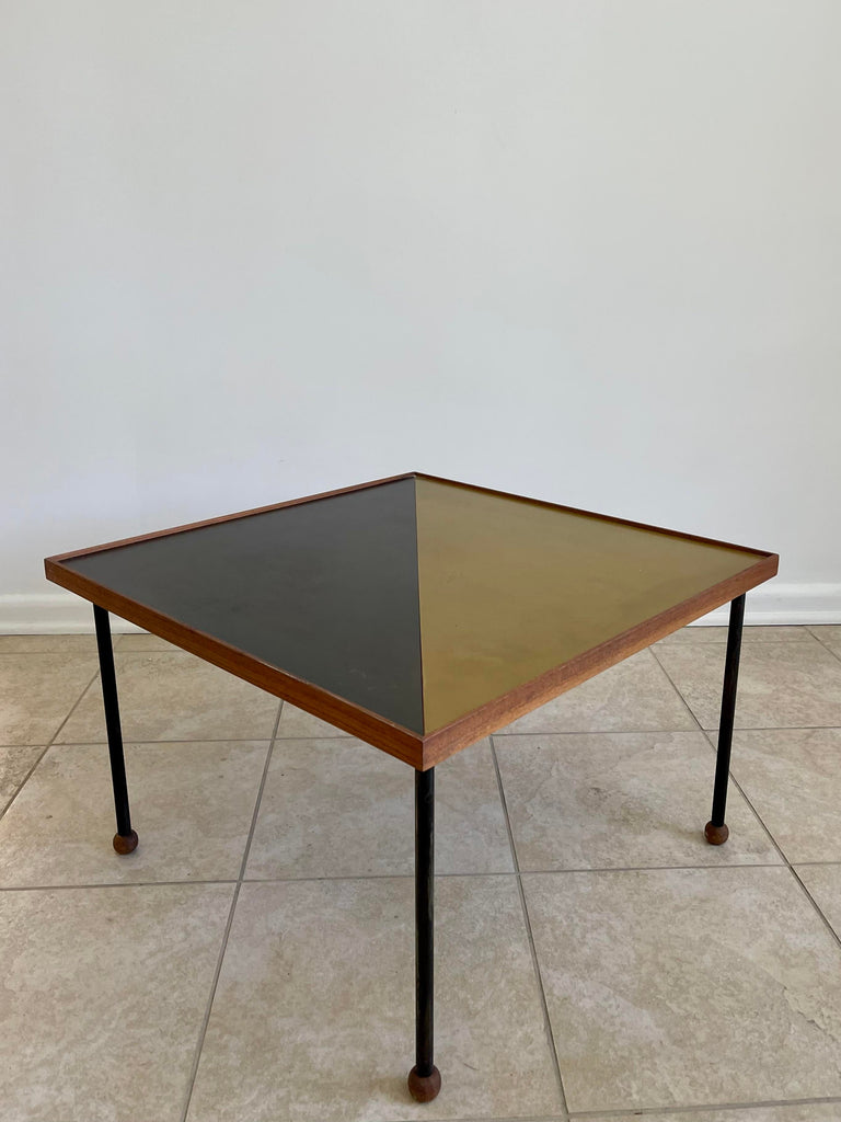 Santa Cruz Table With Brass And Black Top - In Stock