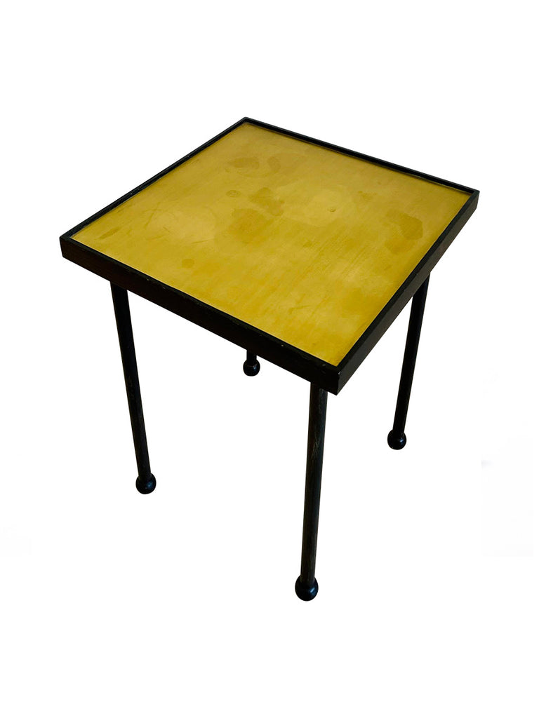Custom Little Sabin Side Table With Brass Top - In Stock