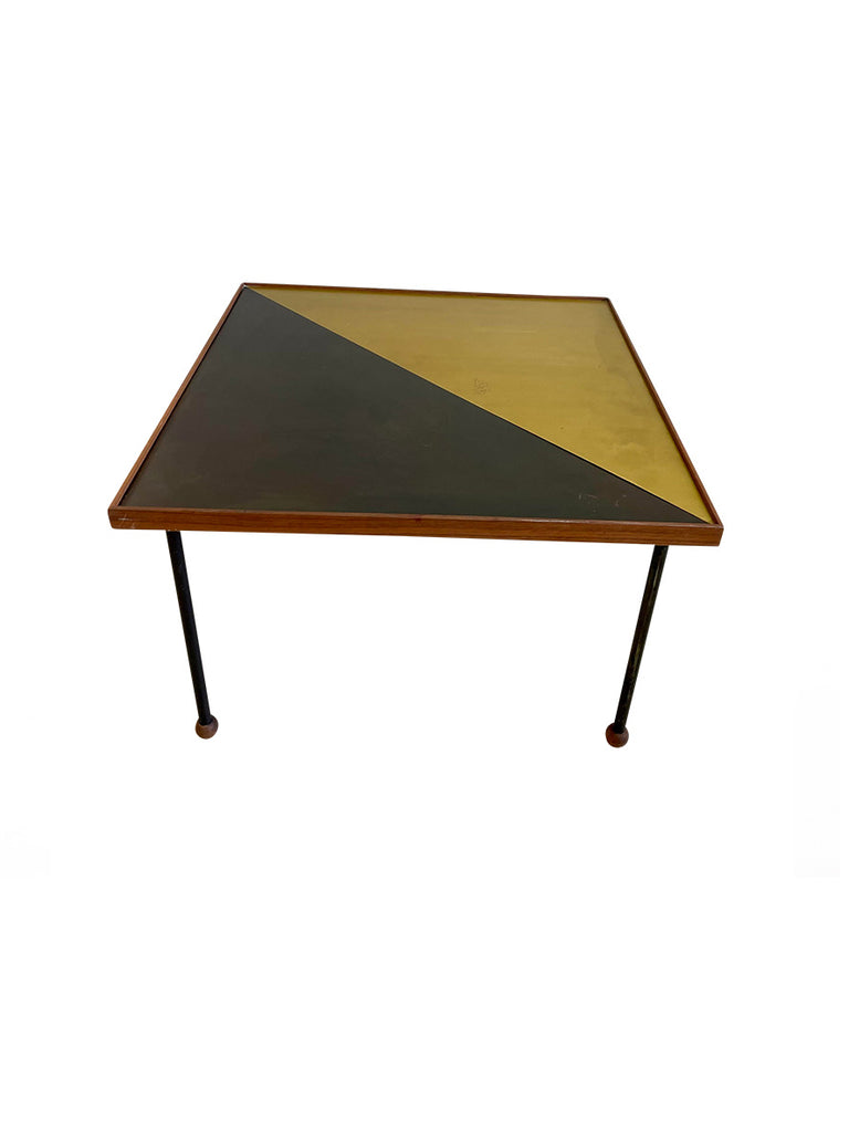 Santa Cruz Table With Brass And Black Top - In Stock