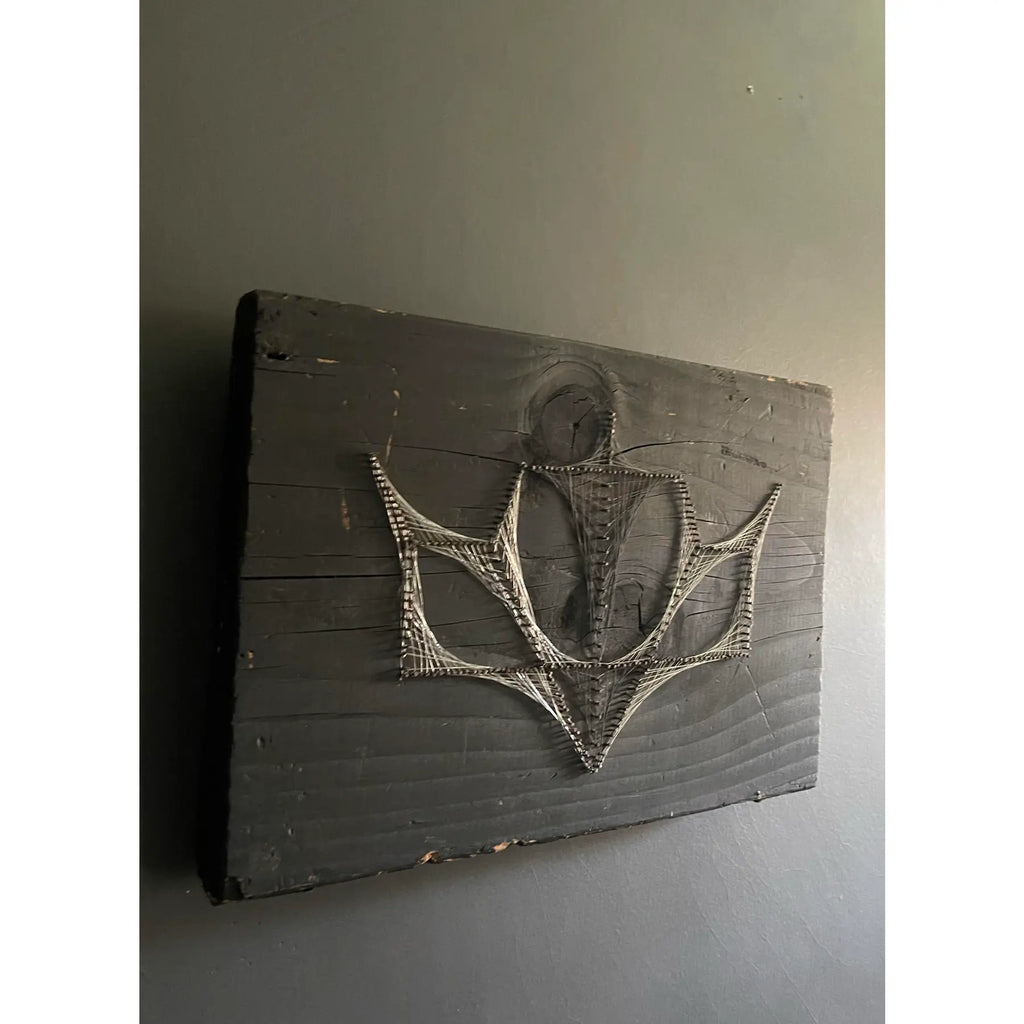 Vintage Gothic 1970's String Art Signed Louie