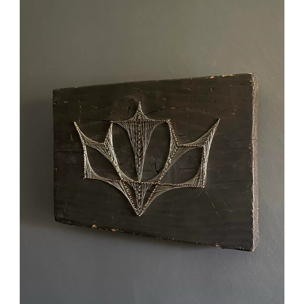 Vintage Gothic 1970's String Art Signed Louie
