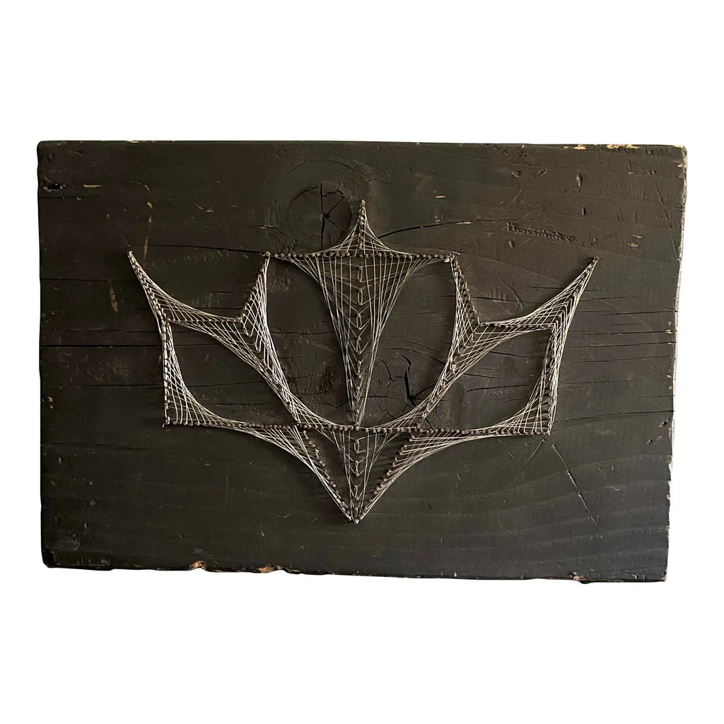 Vintage Gothic 1970's String Art Signed Louie
