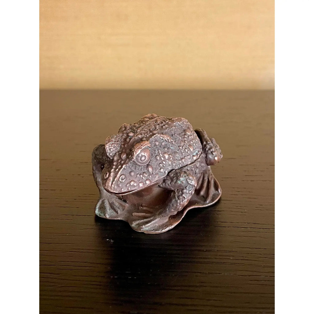 Vintage Japanese Cast-Metal Toad Trinket Box
