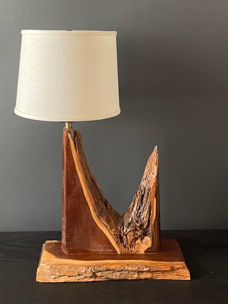 1970's Rustic Handcrafted Table Lamp