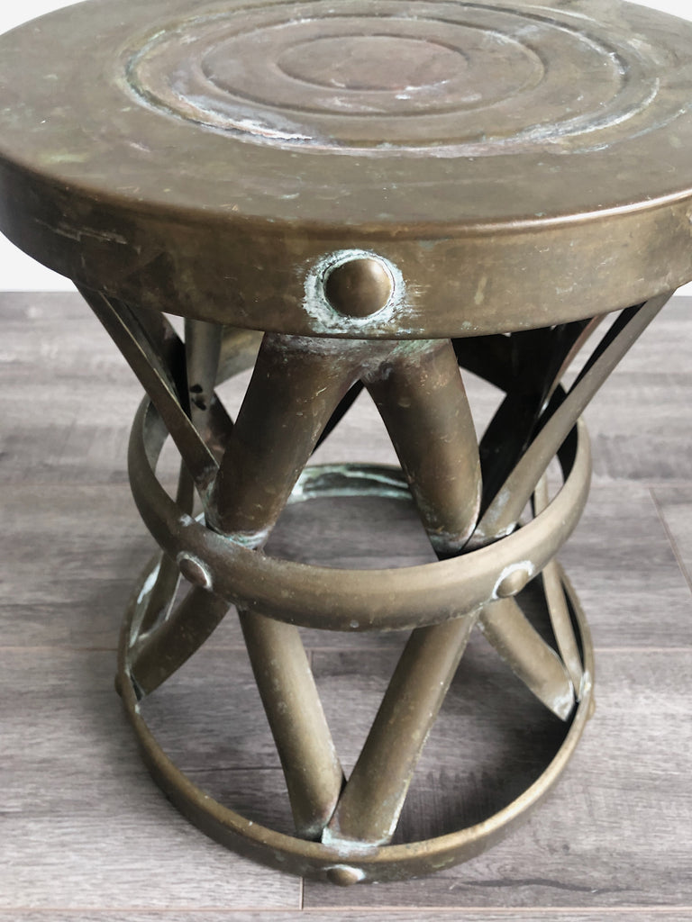 1960's Brass Drum Table