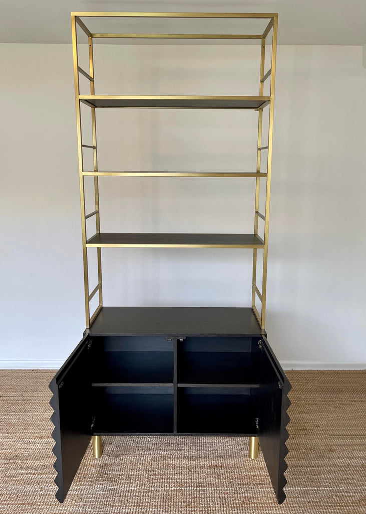 Rexford Cabinet With Brass Bookcase - Two In Stock
